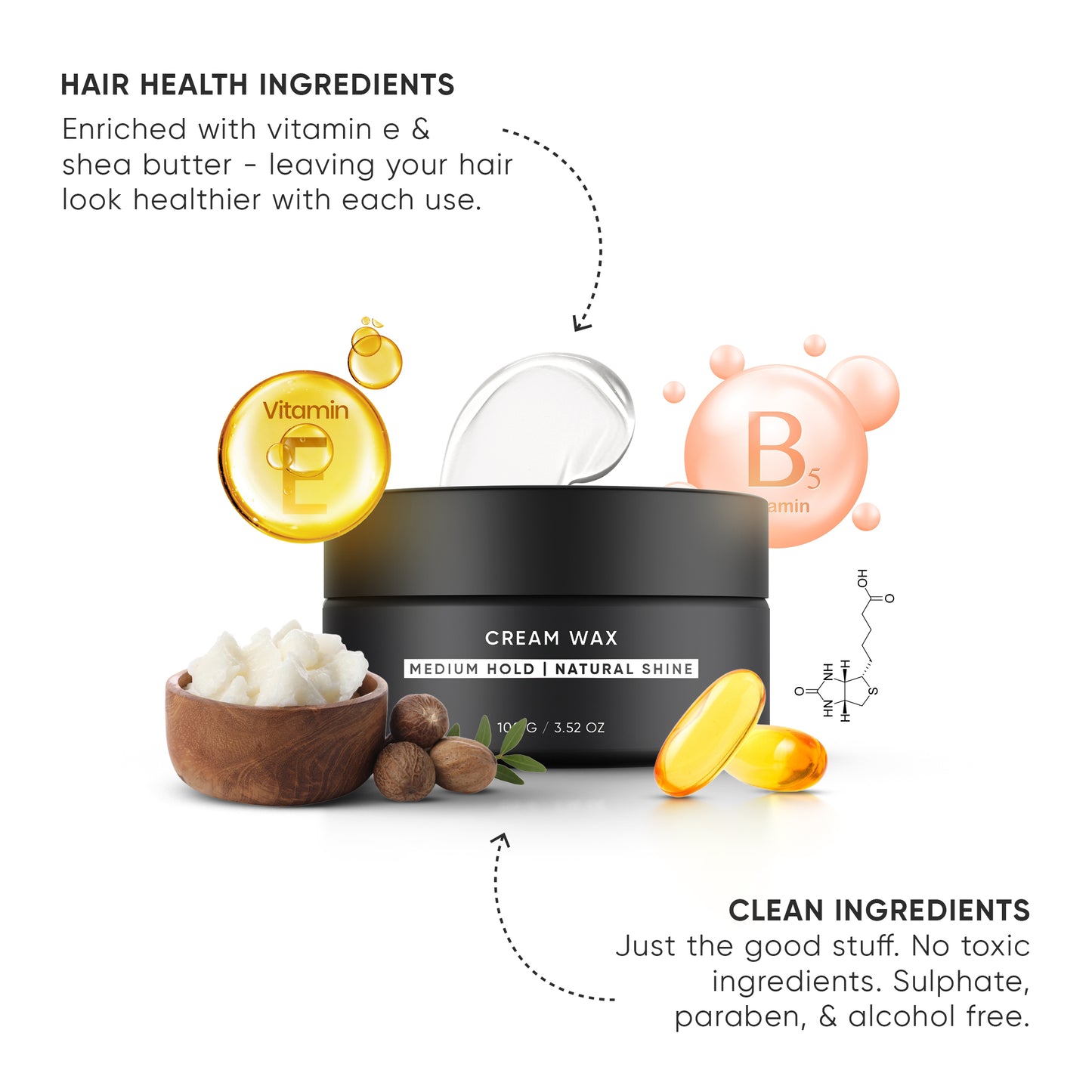 Cream Wax | Medium Hold - Natural Shine