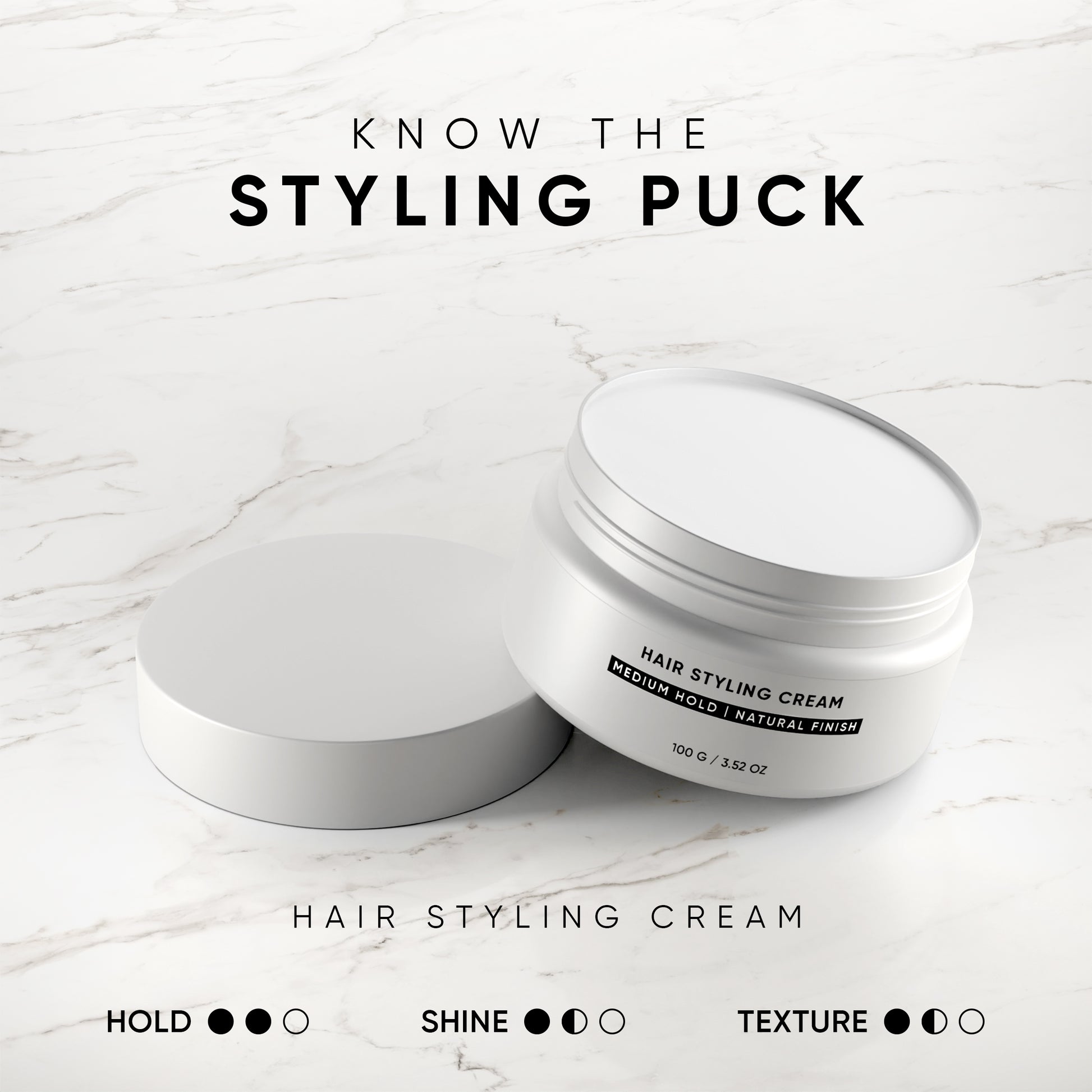 dasher lightweight hair cream styling puck medium hold natural look 
